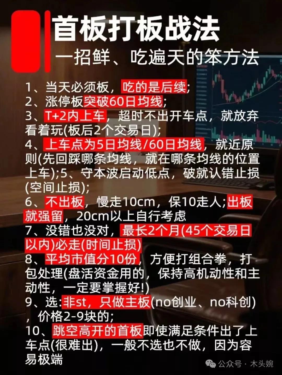财经科普：首板打板战法分享
资料取材网络仅供参考不能照搬套用！
