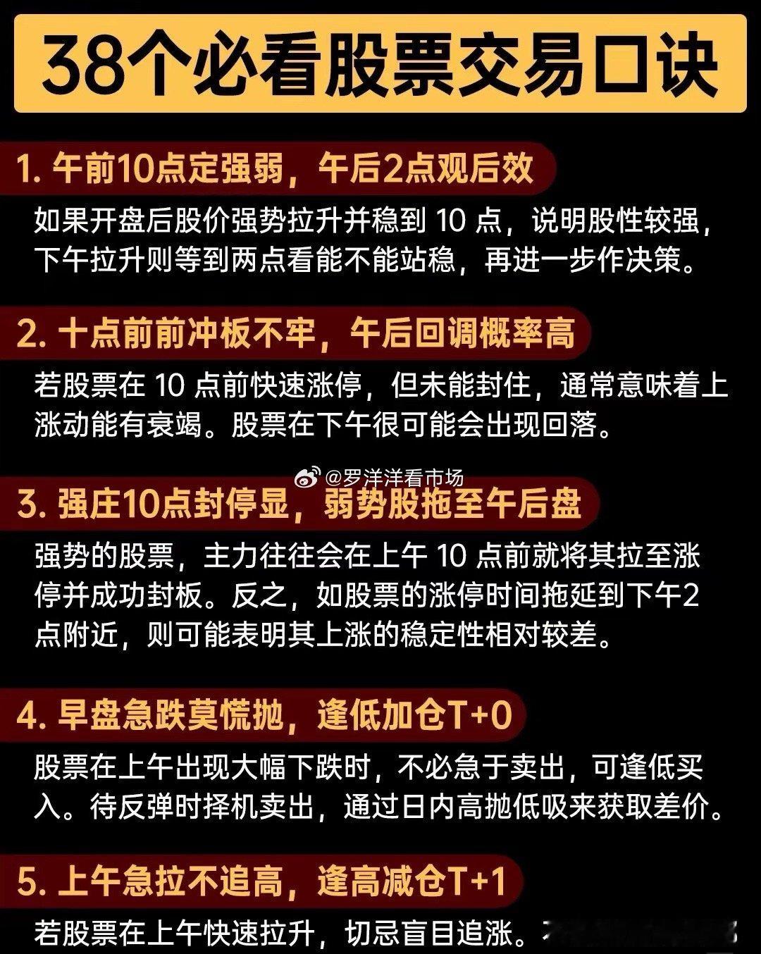 38条股票交易核心口诀与技巧，围绕买卖时机、风险识别、趋势判断展开，可概括为：1