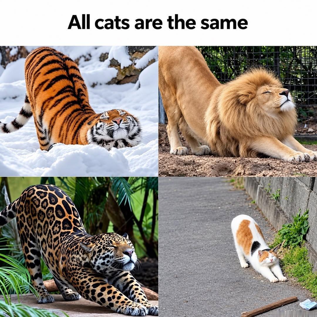 猫科动物伸懒腰的姿势 ​​​