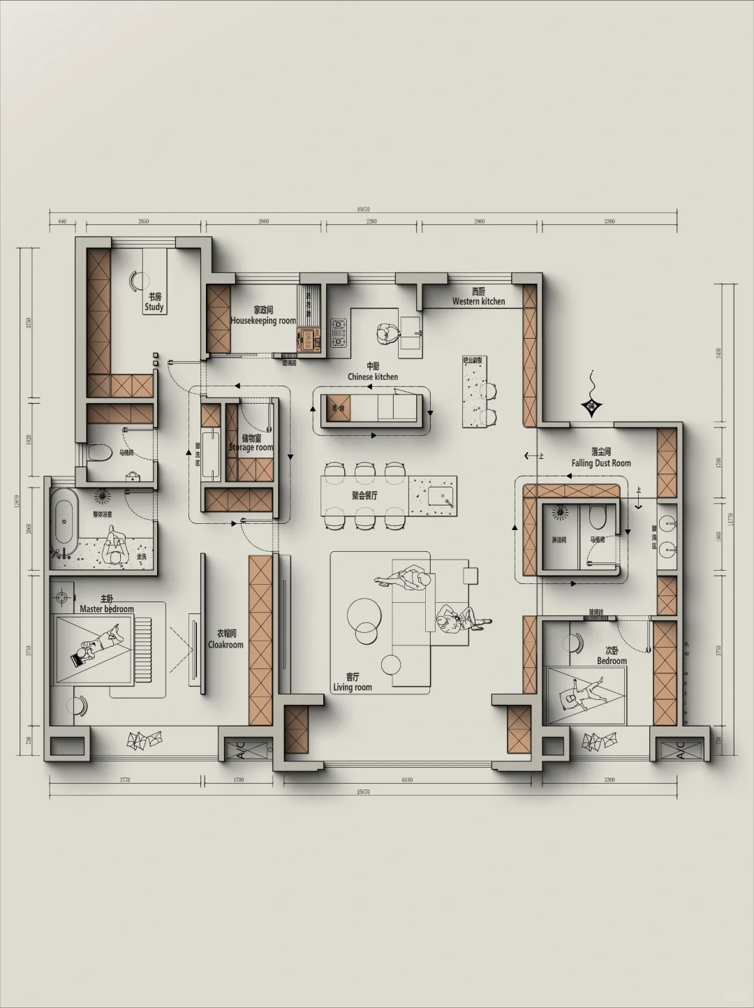 户型改造157m²丨听说业主喜欢洄游动线😏