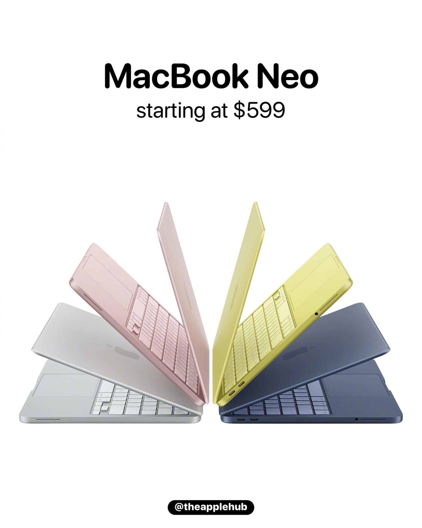 苹果新出的macbook neo，13英寸，A18pro处理器，4599元起步，