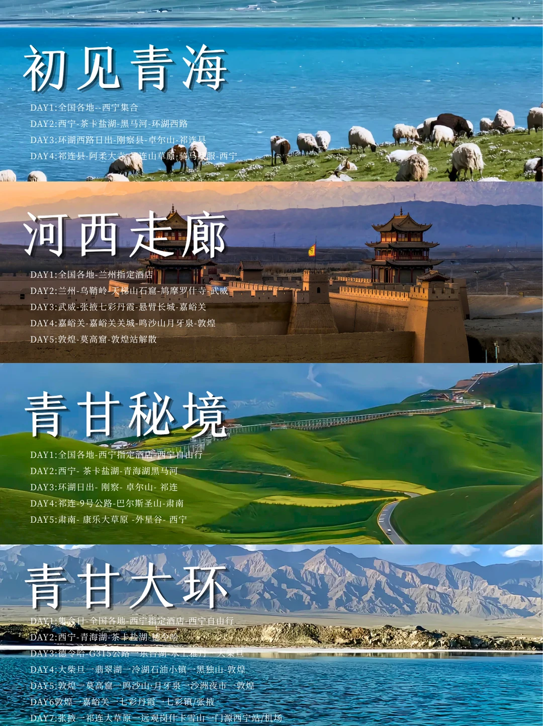 20℃避暑天花板🔥青海4 线路合集｜不踩雷