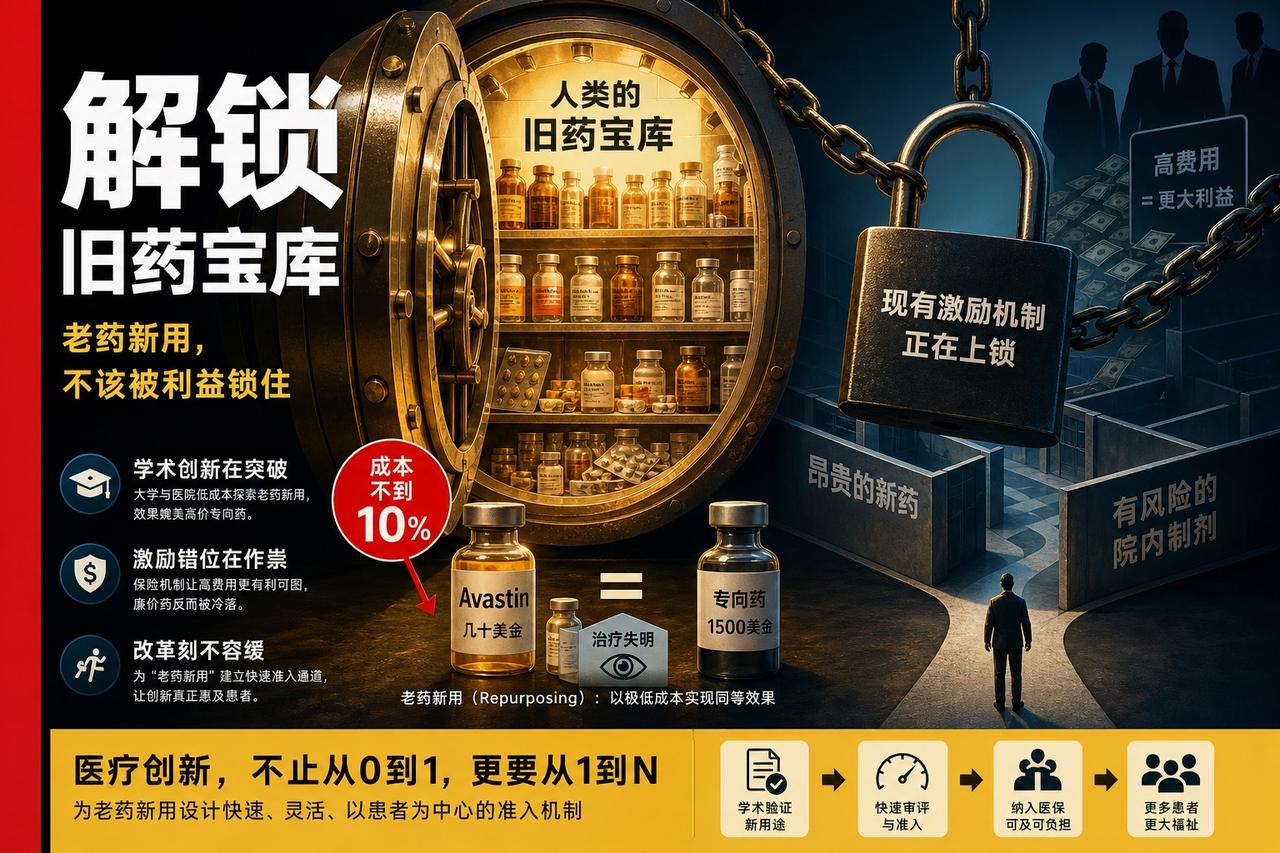 【医药界的“开源革命”：为什么救命药非要贵30倍？】

人类坐拥一座巨大的“旧药