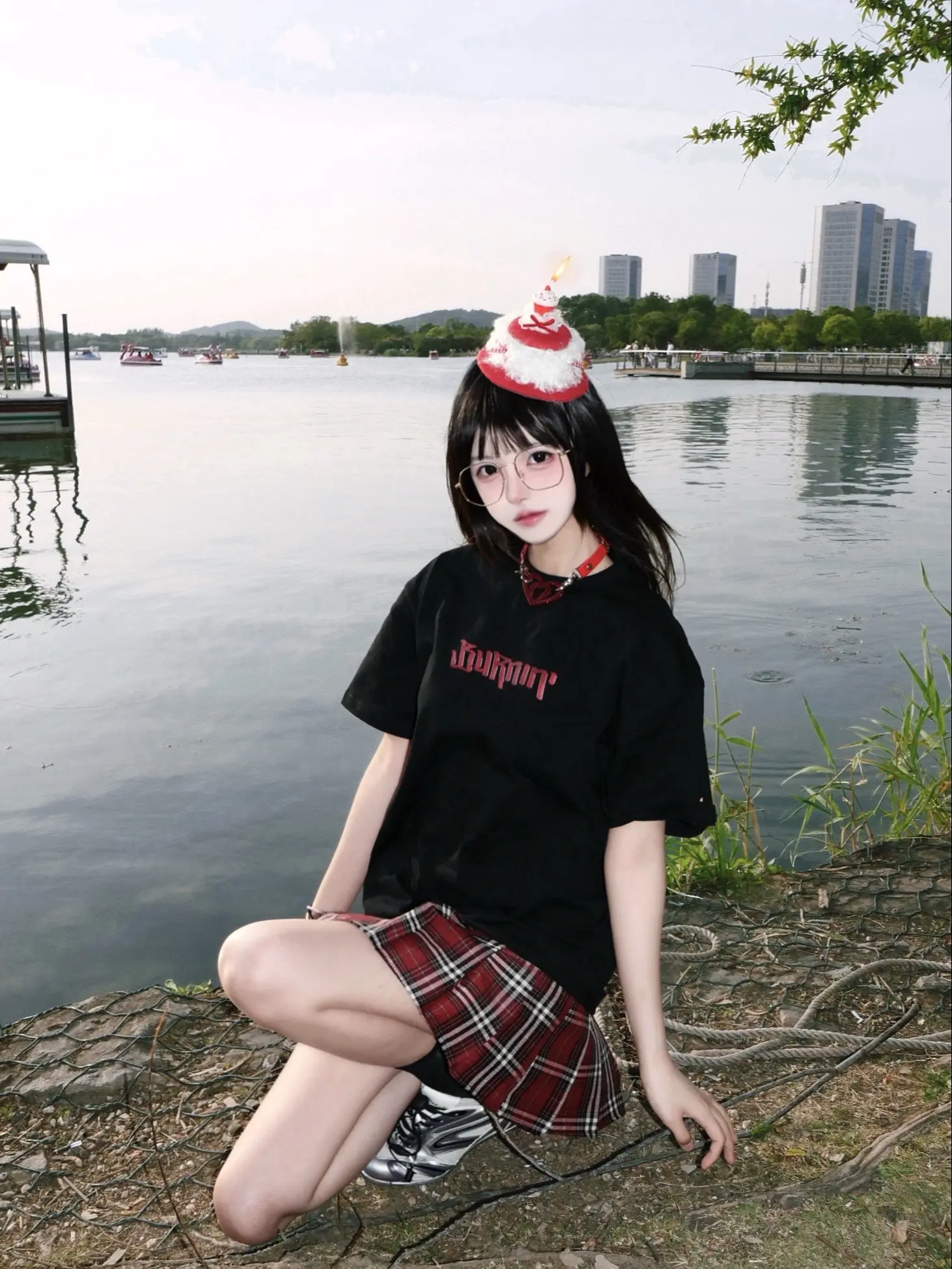 湖边