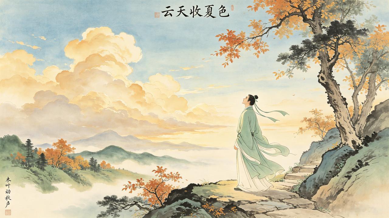 云天收夏色，木叶动秋声