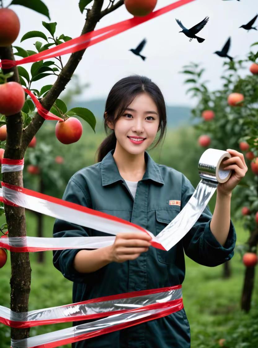 彩带产品图 ai创作 驱鸟彩带果园驱鸟好物分享