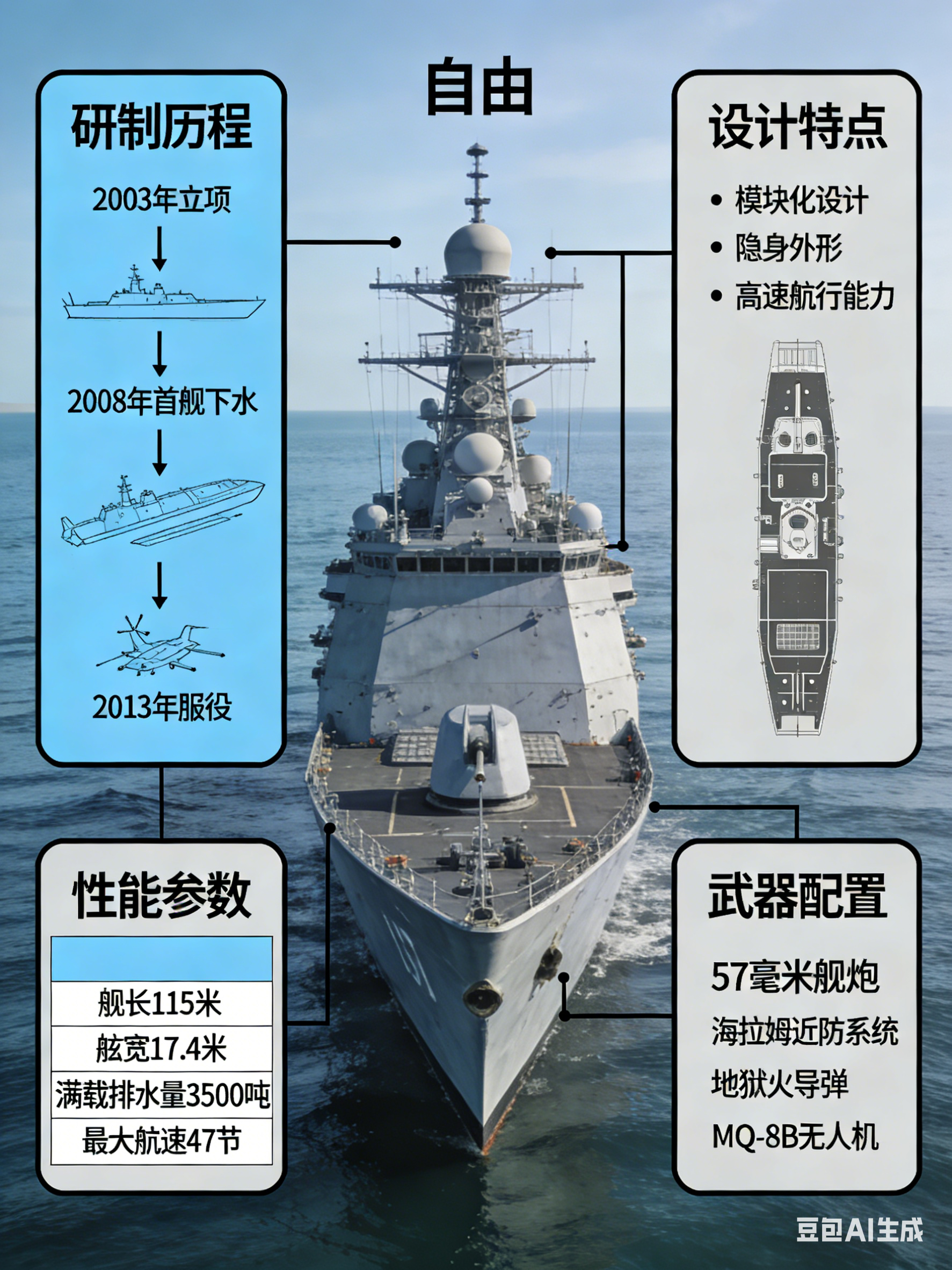 军事ai新视野 美国“自由”级濒海战斗舰“自由”级濒海战斗舰（Freedom c