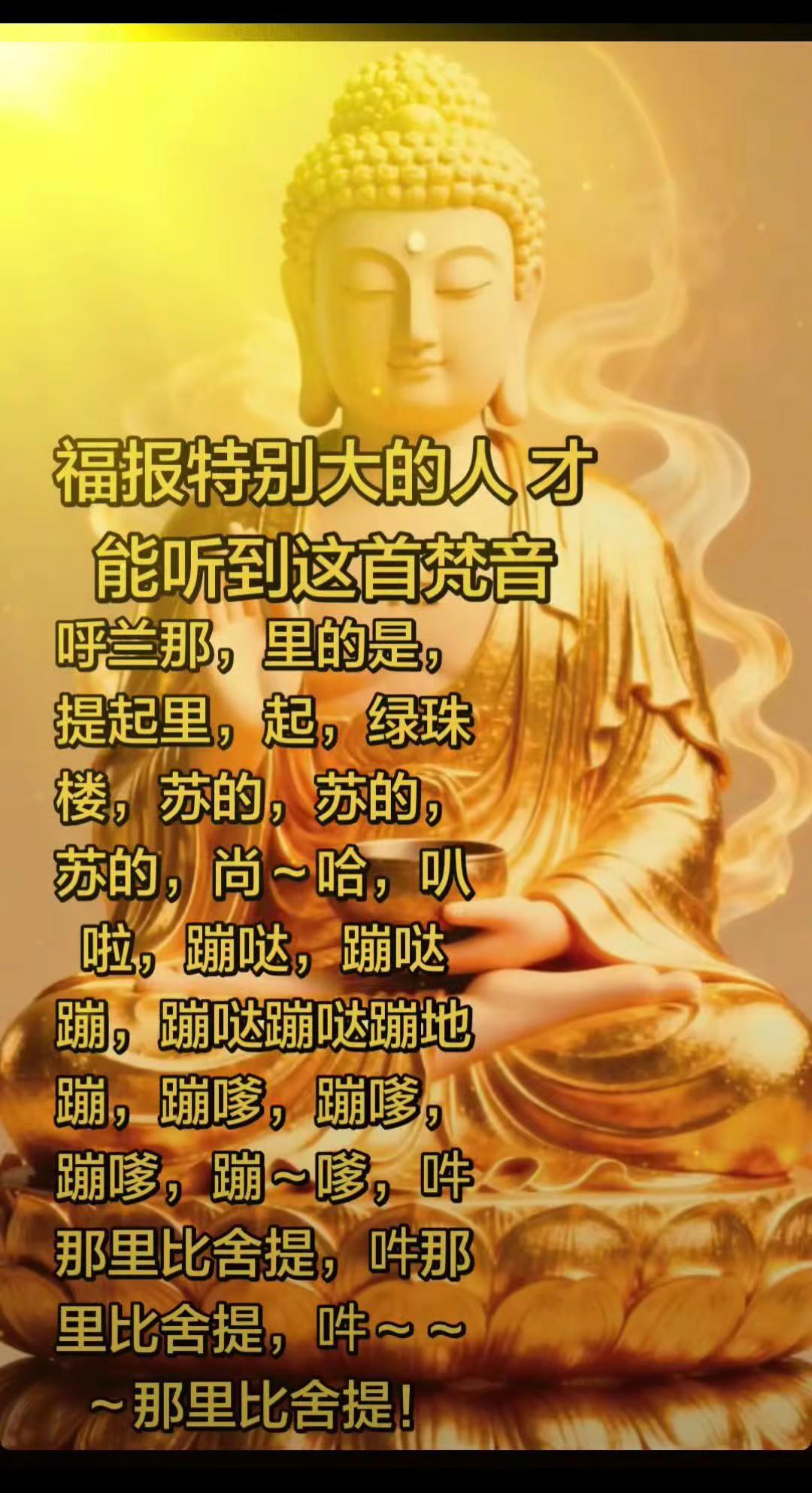 一定是特别的福报，才能听到这种梵音愿吉祥安康，福气满满，万事圆满。 愿今日吉祥汇