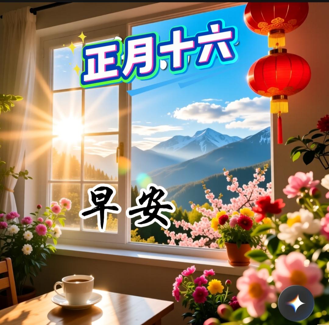 早安唯美祝福图片分享正月十六，早安！愿你心情如阳光般明媚，生活如春花般绚烂，事业