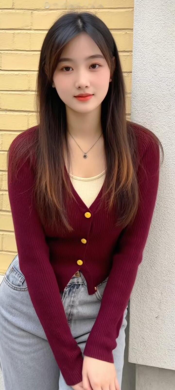 秋日穿搭指南：酒红色毛衣+牛仔裤，温暖又时尚！