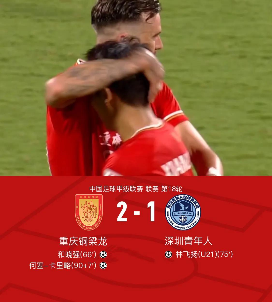 不得不说，重庆铜梁龙这一场与深圳青年人队的中甲联赛赢得非常惊险。
防守端还是老问