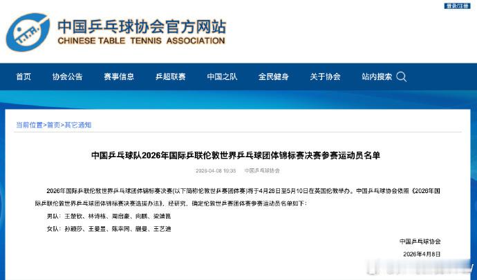 樊振东不参加伦敦世乒赛乒协公布了伦敦世乒赛的参赛名单，没有樊振东