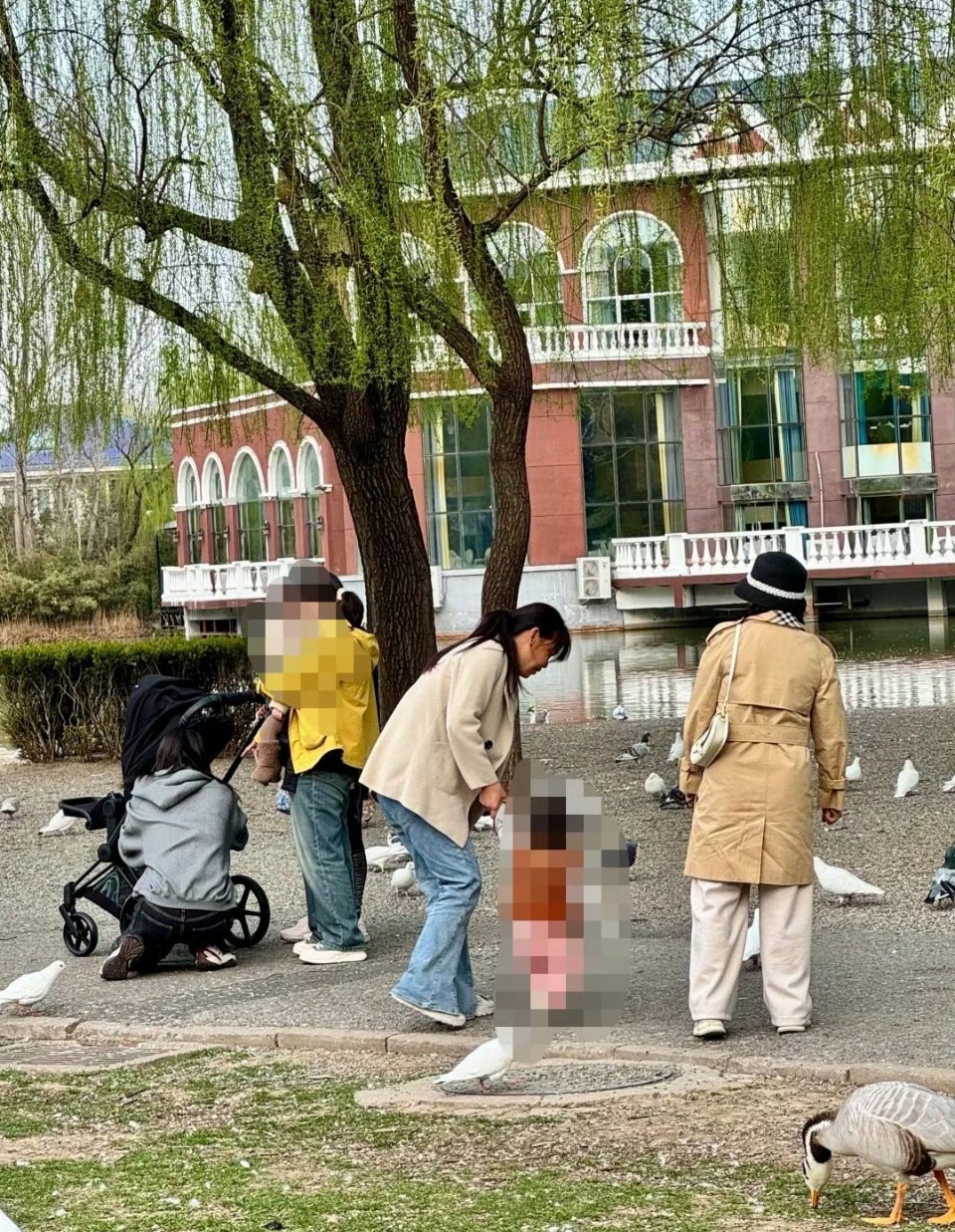 偶遇何穗公园遛娃以前觉得何穗嫁给我男神心里有点不爽，但是她真的很有爱，小圆头的事