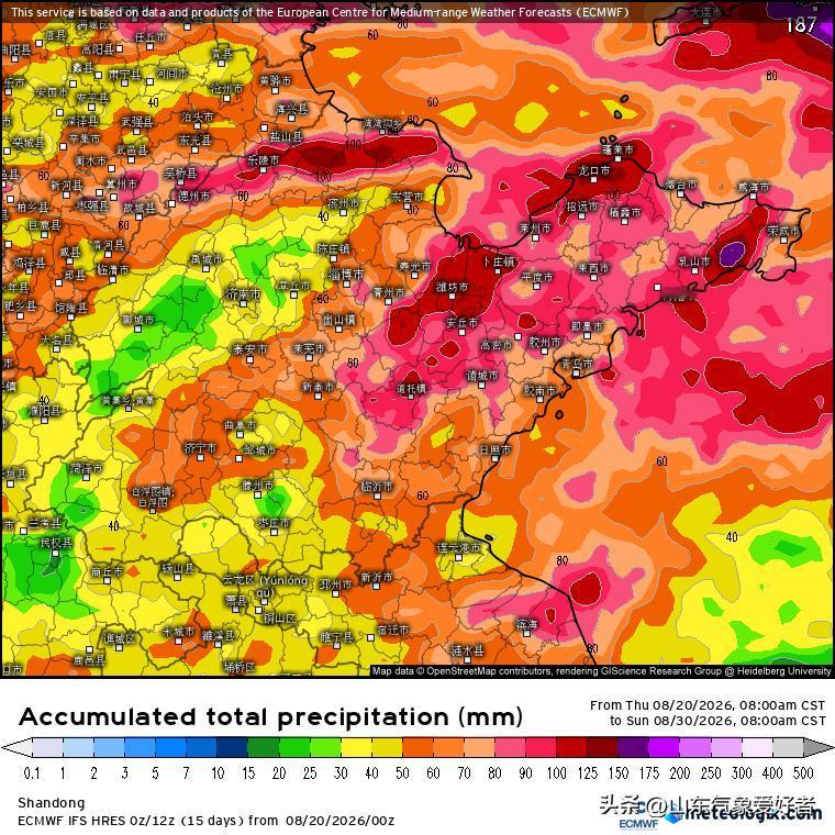 【最新:山东突降168毫米大暴雨，对流性降雨继续发展！】

受副热带高压边缘暖湿