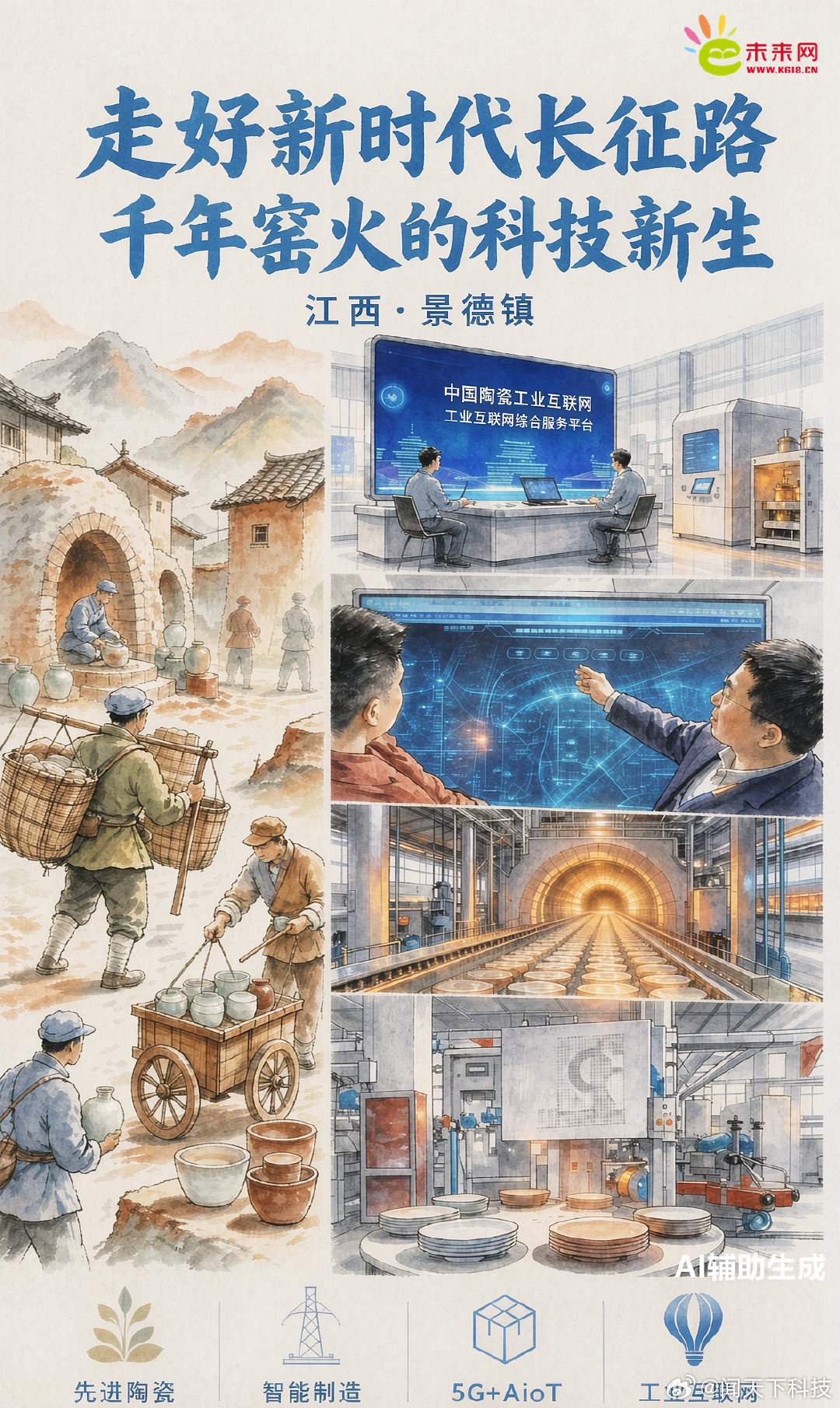 红星照耀中国【走好新时代长征路｜千年窑火的科技新生】革命年代，景德镇窑火不息，以