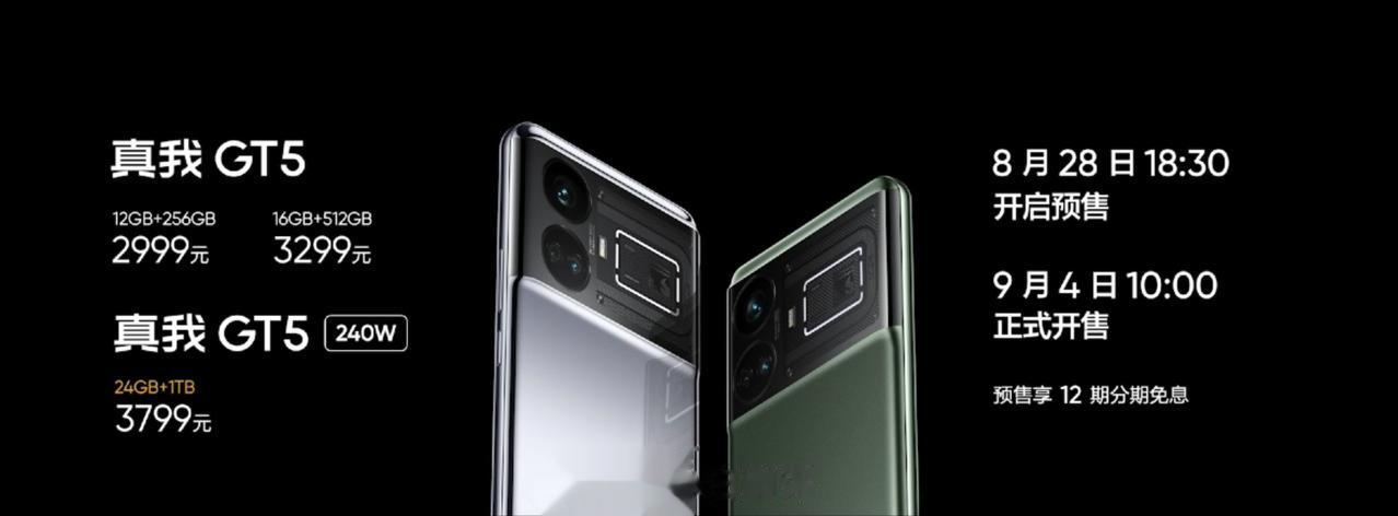 真我GT5正式发布 2999元起如何？
12+256GB版售价2999元
16+