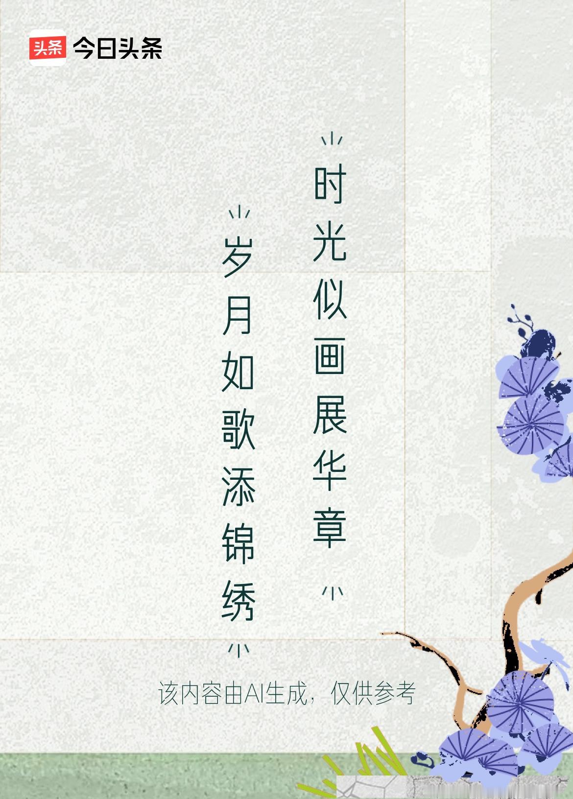 岁月如歌添锦绣
时光似画展华章