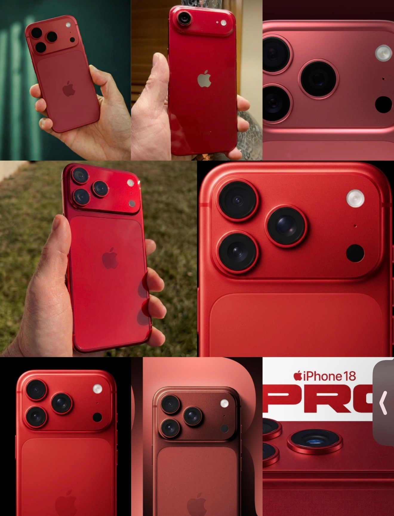 iPhone18Pro深红色我觉得不如橙色有活力，适合年轻群体我记得之前苹果好像