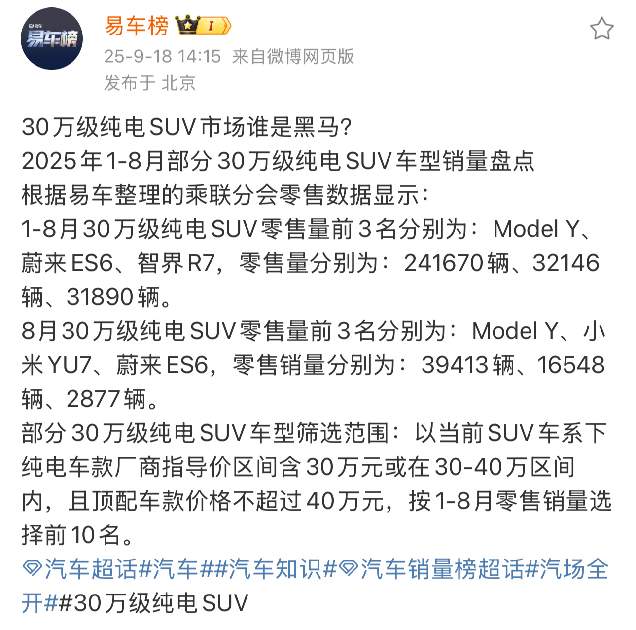 特斯拉Model Y的垄断地位终遇劲敌，小米YU7上市即爆火，3分钟大定破20万
