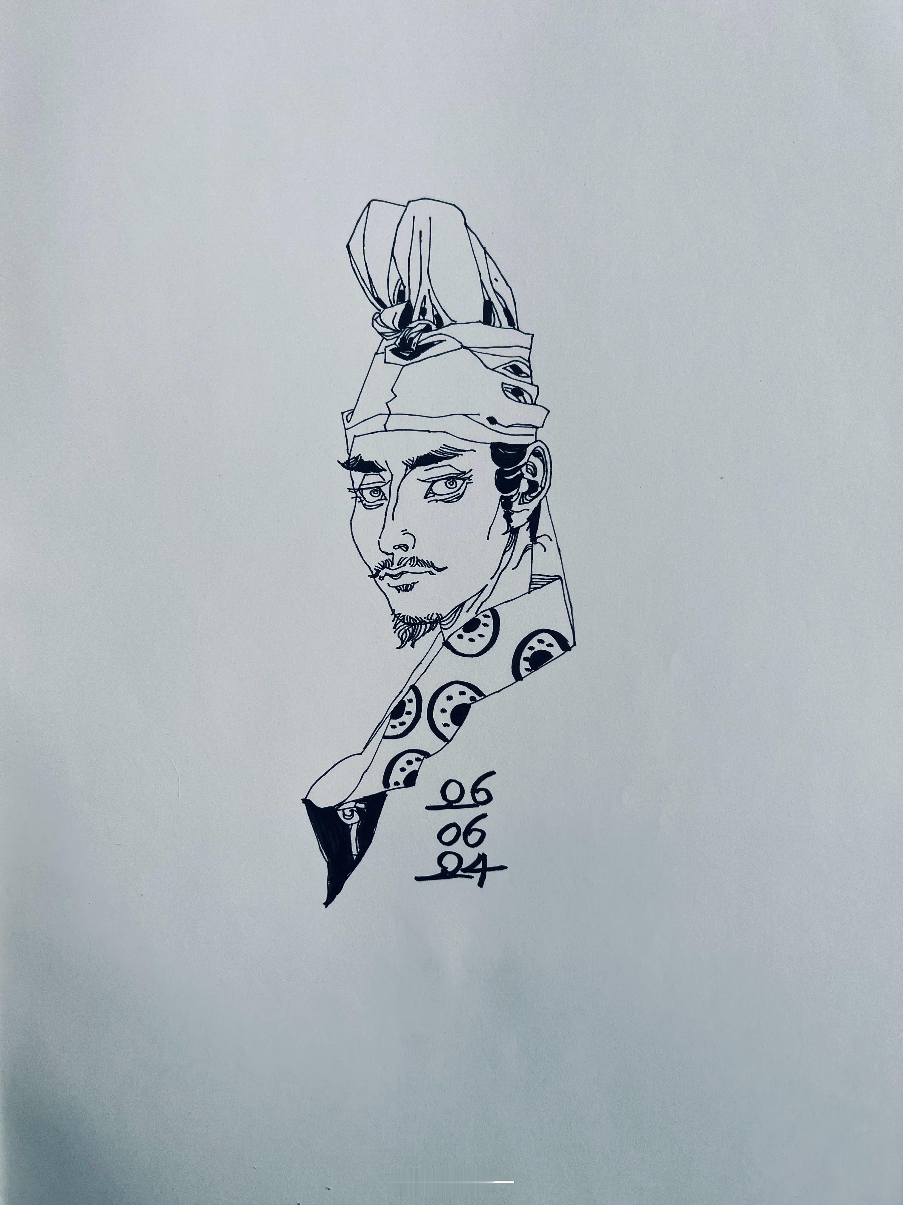 速写.唐代武士 