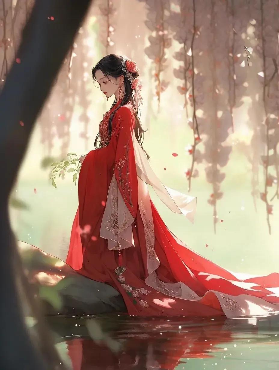 上联：？？？
下联：红花香断有谁怜。