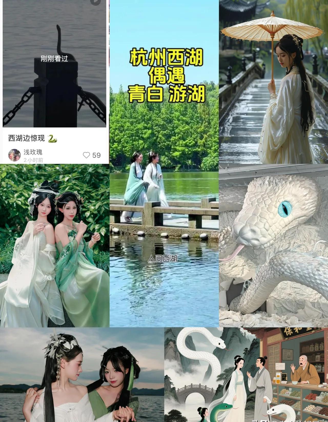 千年西湖神话，在2026年的六月真实落地。杭州一周之内接连现身白蛇、青蛇两大灵蛇