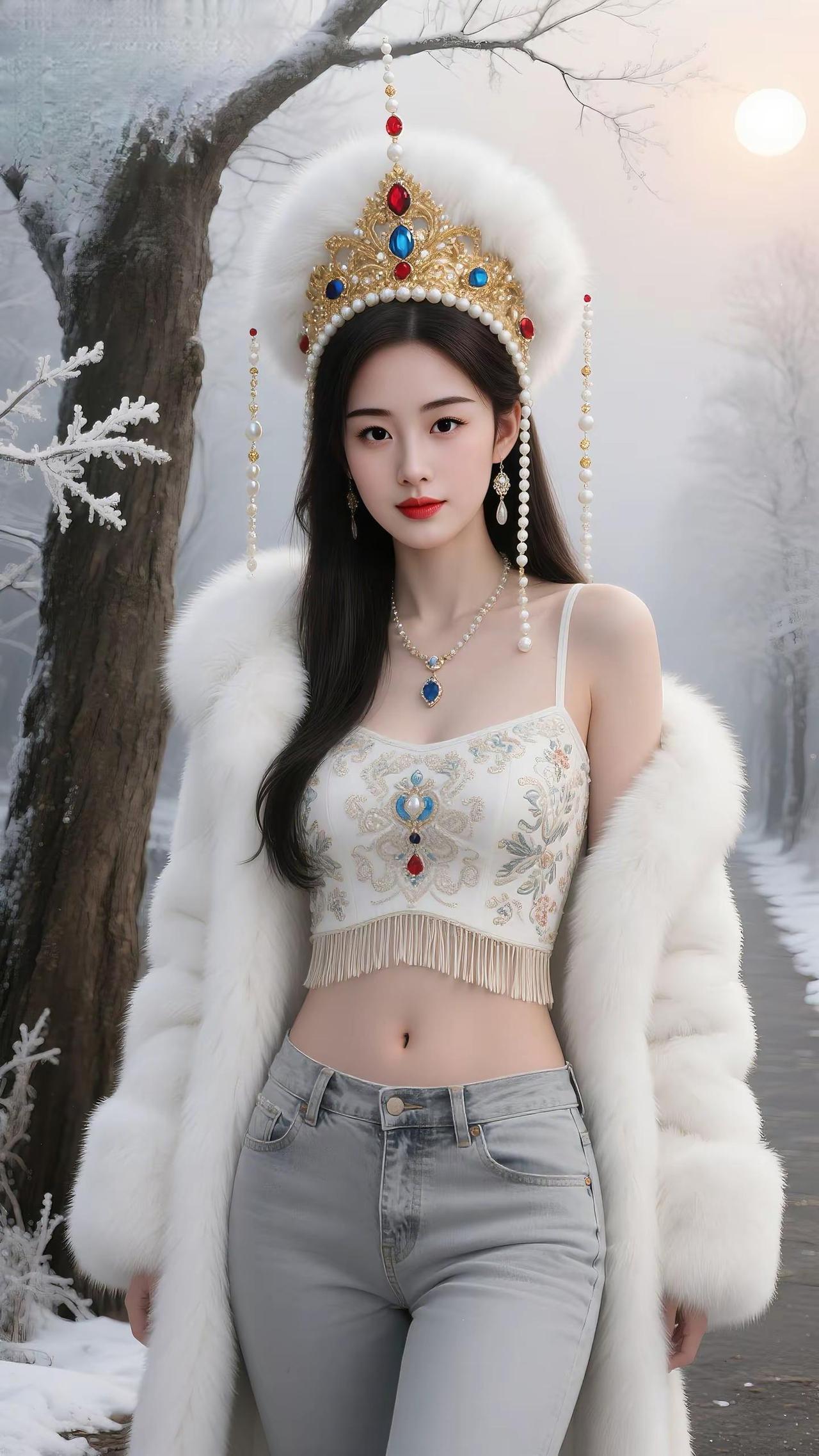 雪景好美 穿搭颜值ai