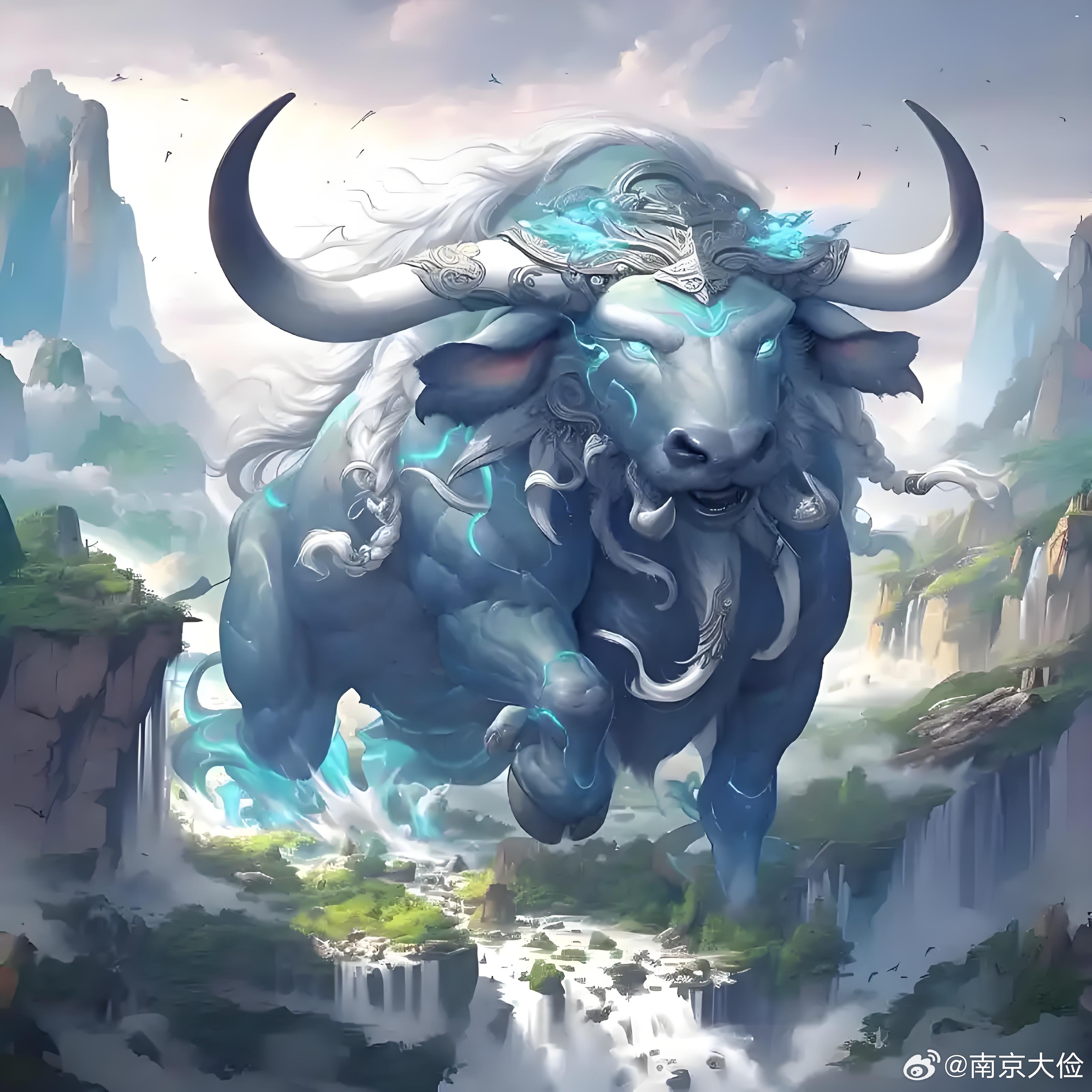 腓腓文化研究院 《山海经》神兽17-夔牛‌。这个是只有一只脚的独脚神兽，形似牛而