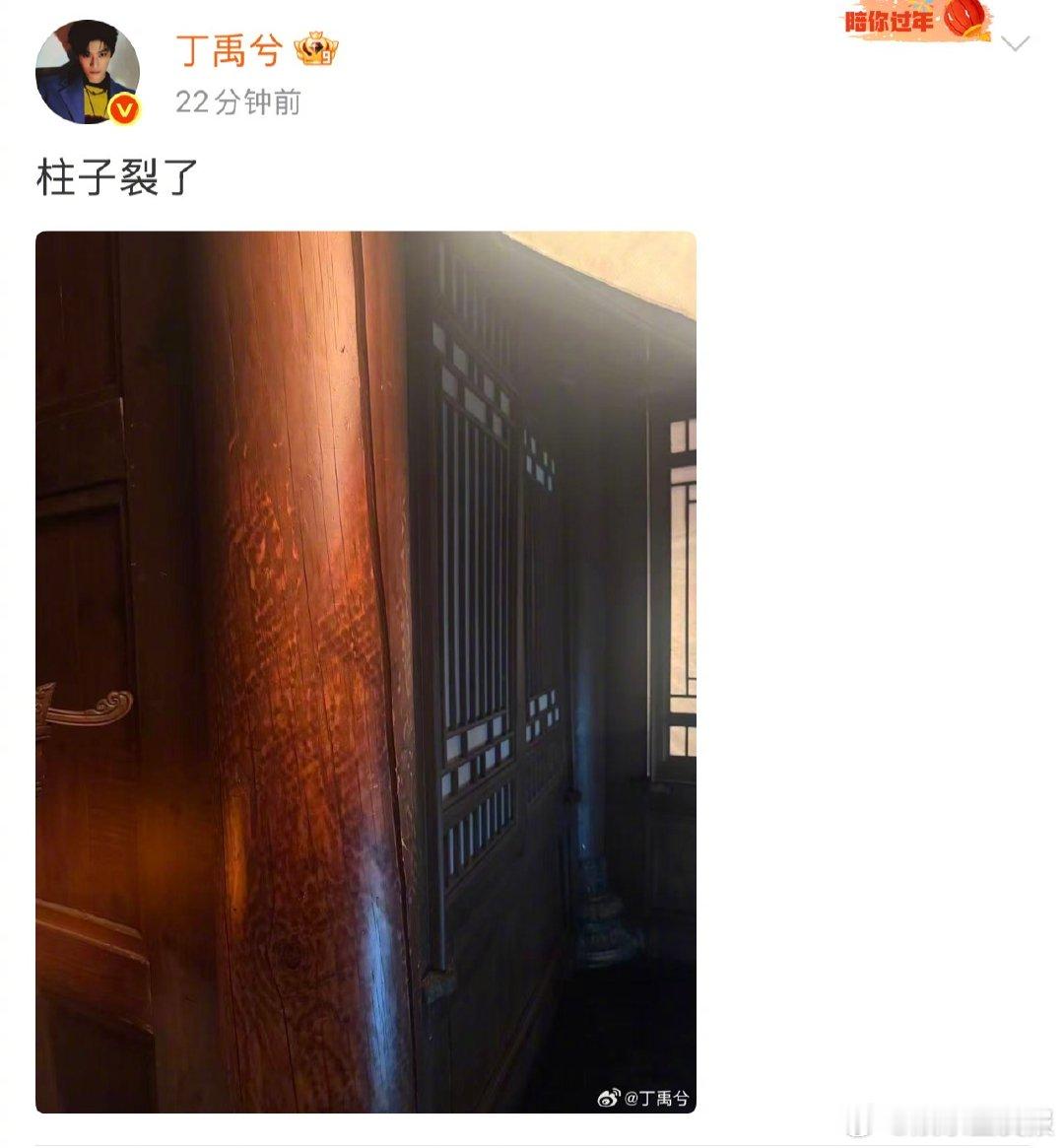10年内没人懂丁禹兮拍柱子丁禹兮拍柱子裂了 丁禹兮晒模糊特写让粉丝猜物件，全网猜