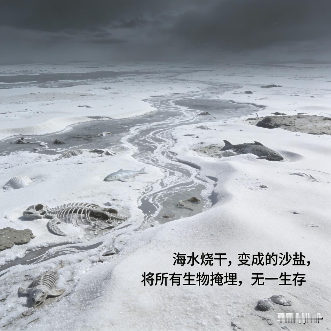 《海寂》
   原创 | 東汐

海水烧干
变成的沙盐
将所有生物掩埋
且，​永