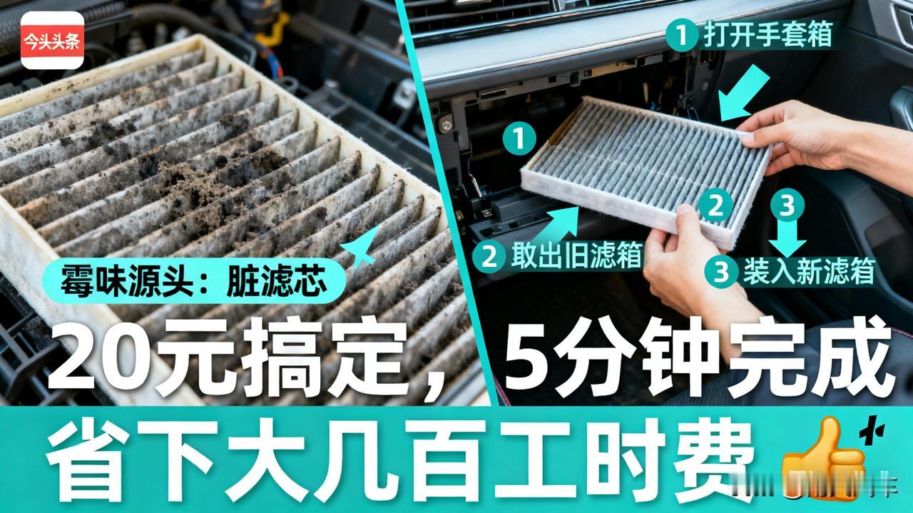 空调有异味？自己动手20块钱搞定，不用去4S店！
   
夏天开空调一股霉味？八