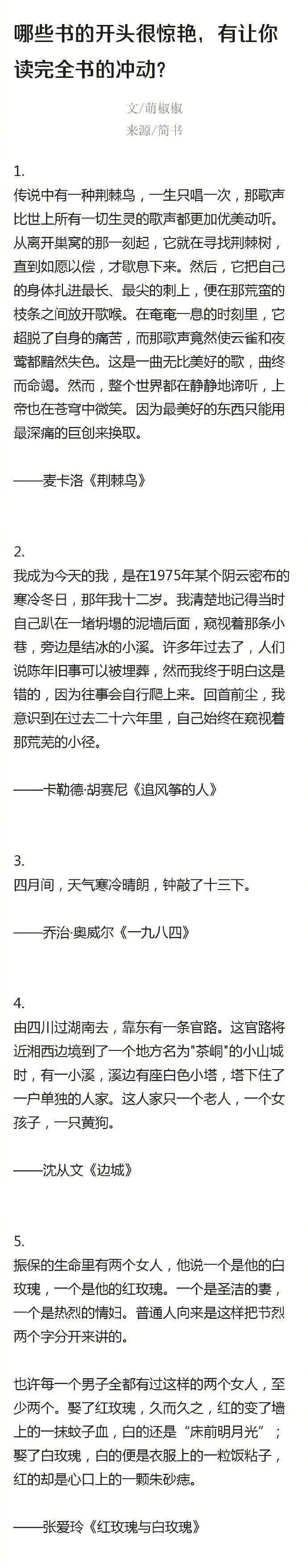 那些开篇就很惊艳，让你忍不住一口气读完的书