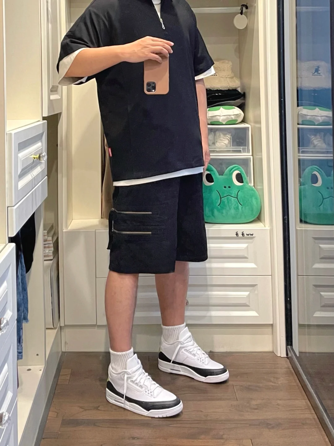 黑白叠穿｜短裤穿搭