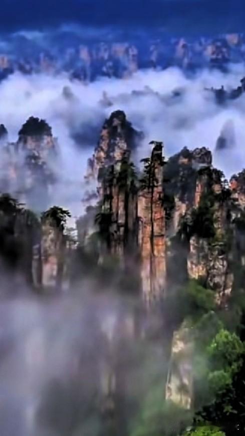 [彩虹]都说张家界是现实中的仙侠秘境，亲眼见到才明白所言非虚。
一座座石英砂岩奇