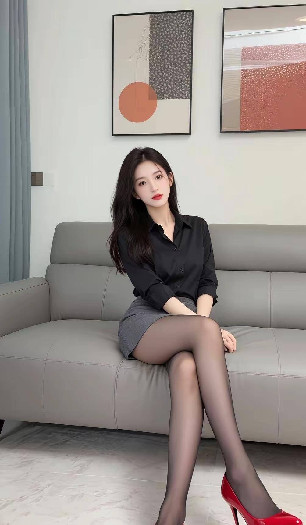 优雅黑丝搭配，尽显都市女性魅力！