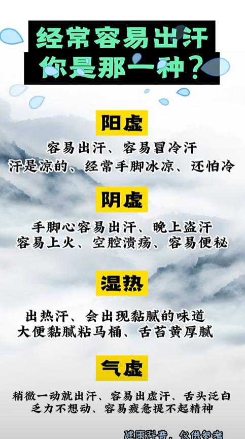 经常容易出汗，是怎么回事？看看你属于哪一种？