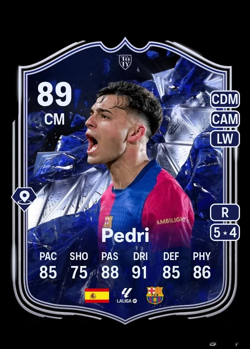 TOTY荣誉提名佩德里的SBC已上线。5花4逆，需要4套阵容。 