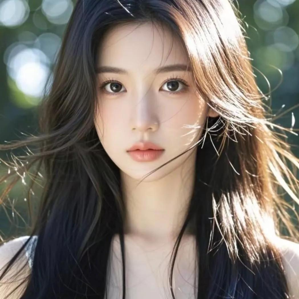 阳光下的美丽女孩，散发着自然的光芒少女感微笑女孩 自然清新美少女 阳光白裙少女 