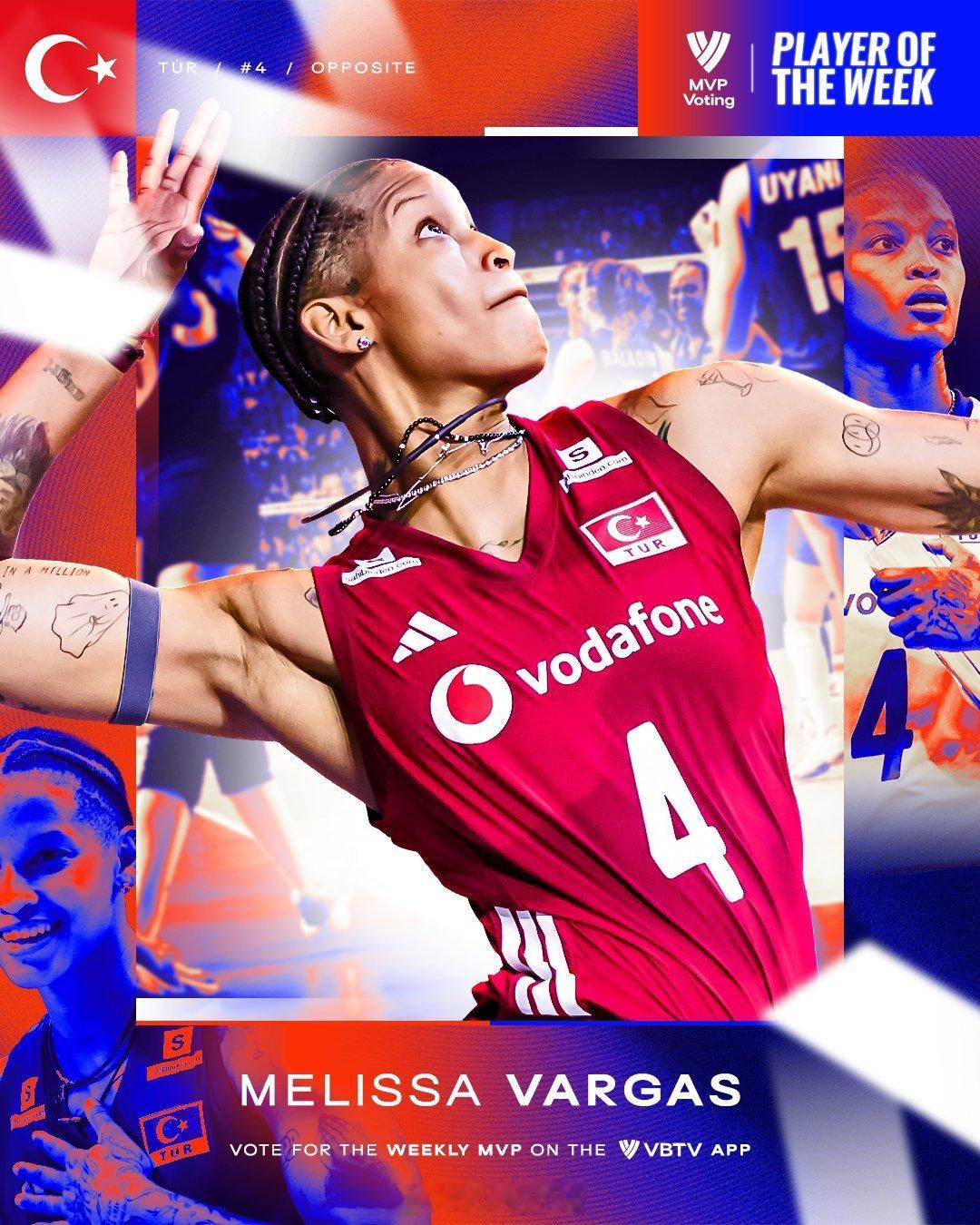 瓦尔加斯继第二周之后，再次当选2026年世界女排联赛 第三周MVP 