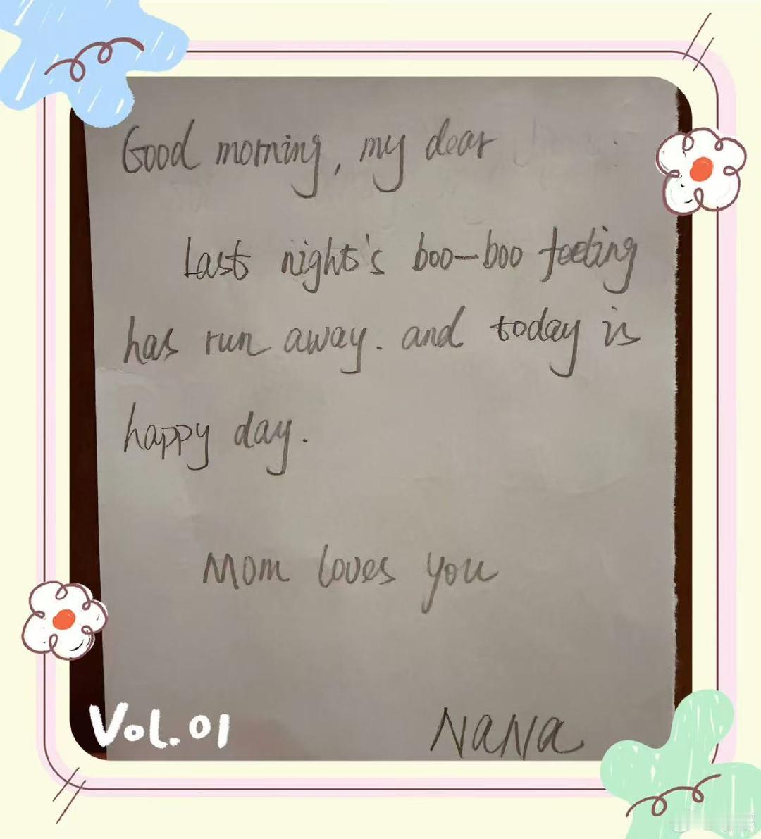 谢娜给女儿写的双语卡片谢娜给女儿写的卡片 谢娜给女儿写的双语卡片 ​​​