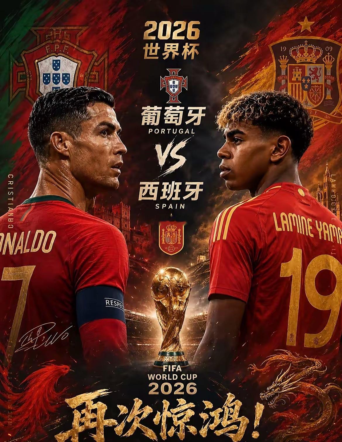周一093：世界杯   葡萄牙VS西班牙2026.07.07    03：00葡