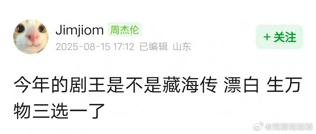网友议，今年（2025年）剧王是不是藏海传、漂白、生万物三选一？[思考] ​​​
