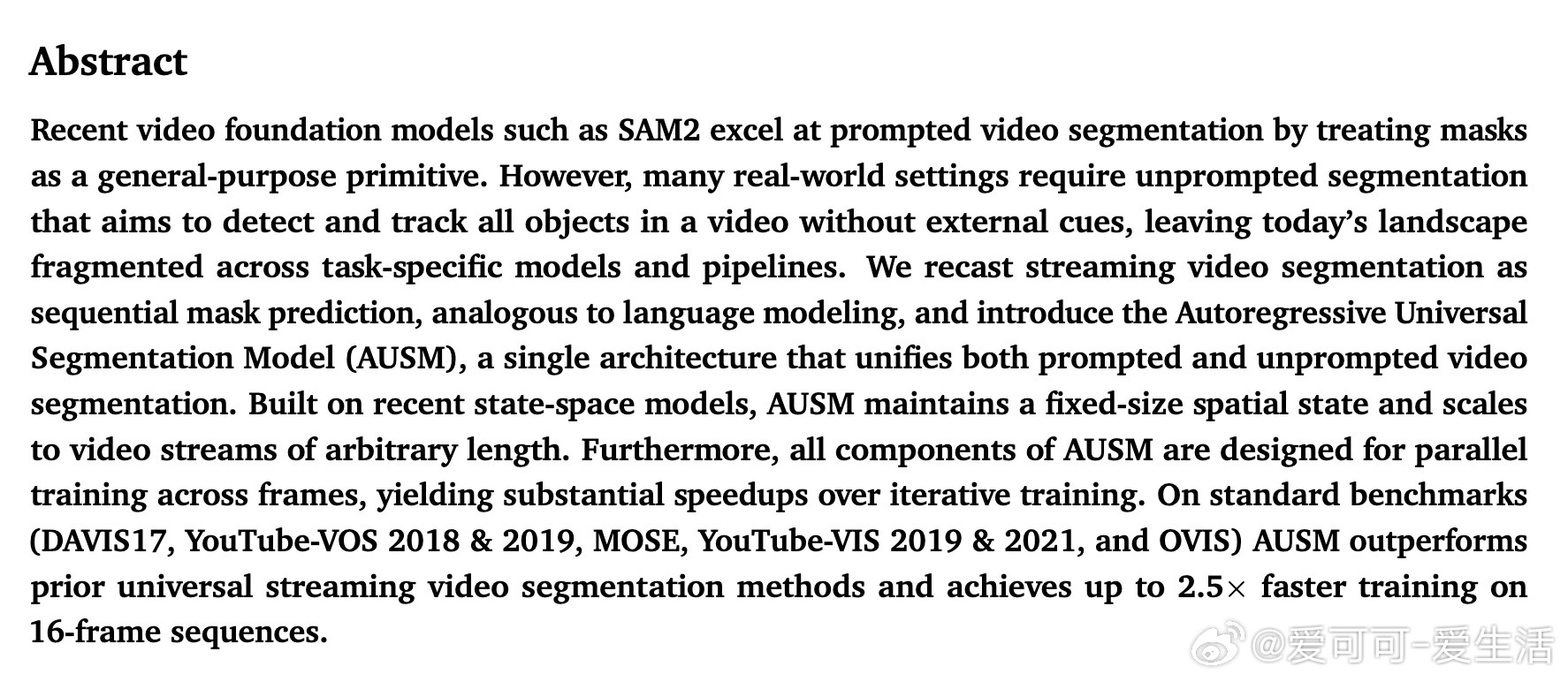 [CV]《Autoregressive Universal Video Segm