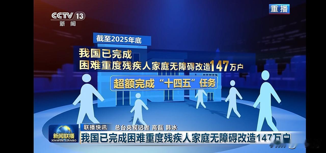 中国超额完成“十四五”残疾人家庭无障碍改造任务，147万户受益！