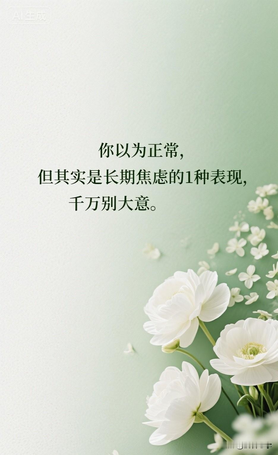 你以为正常，但其实是长期焦虑的1种表现，千万别大意。

你有没有过这样的感觉？