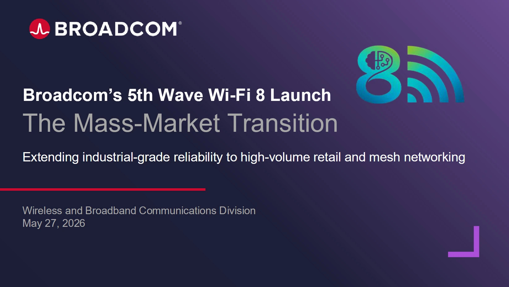 博通（Broadcom）昨日（5 月 27 日）发布公告，宣布推出业界首批 BC
