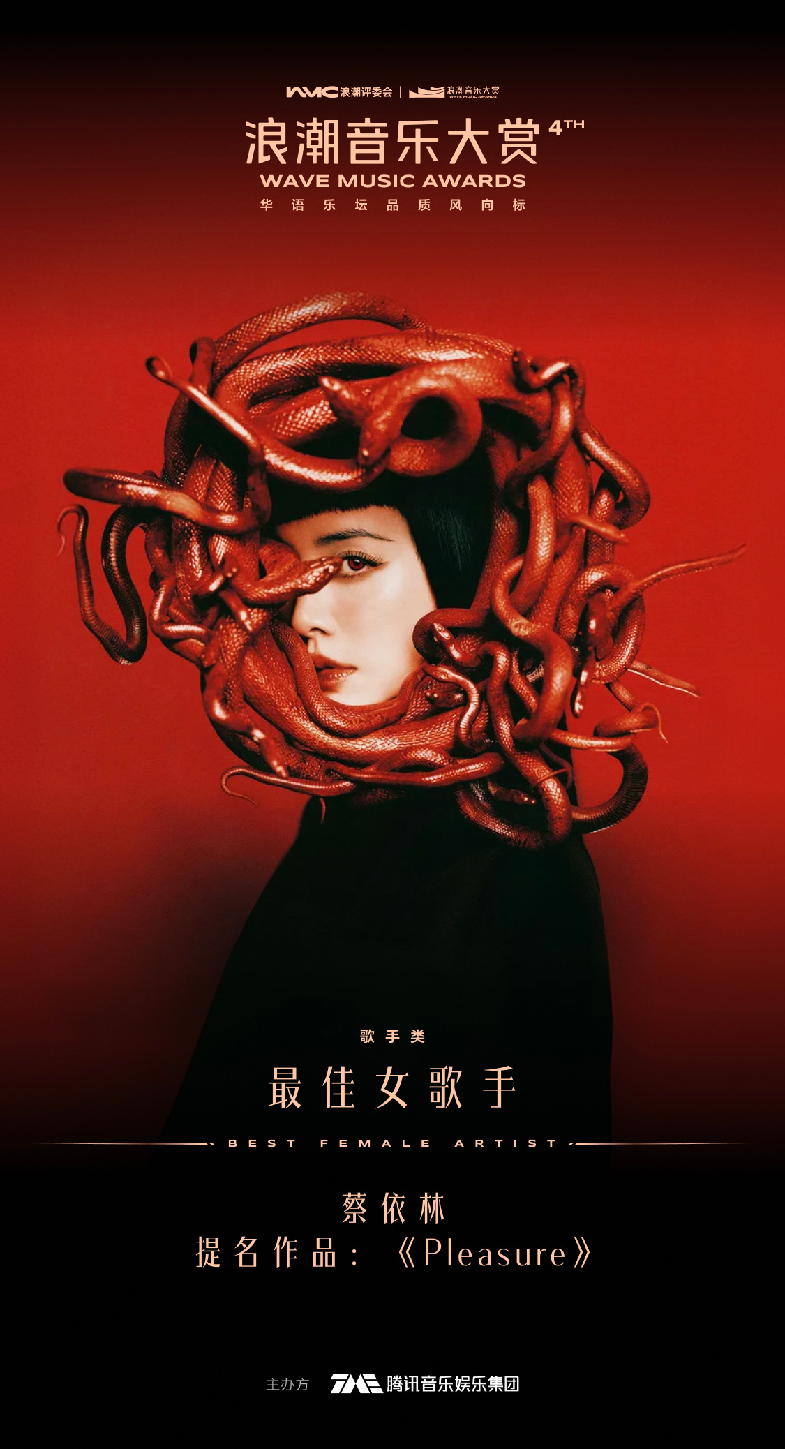 第四届浪潮音乐大赏 最佳女歌手：蔡依林 同一张《Pleasure》，先拿下第37