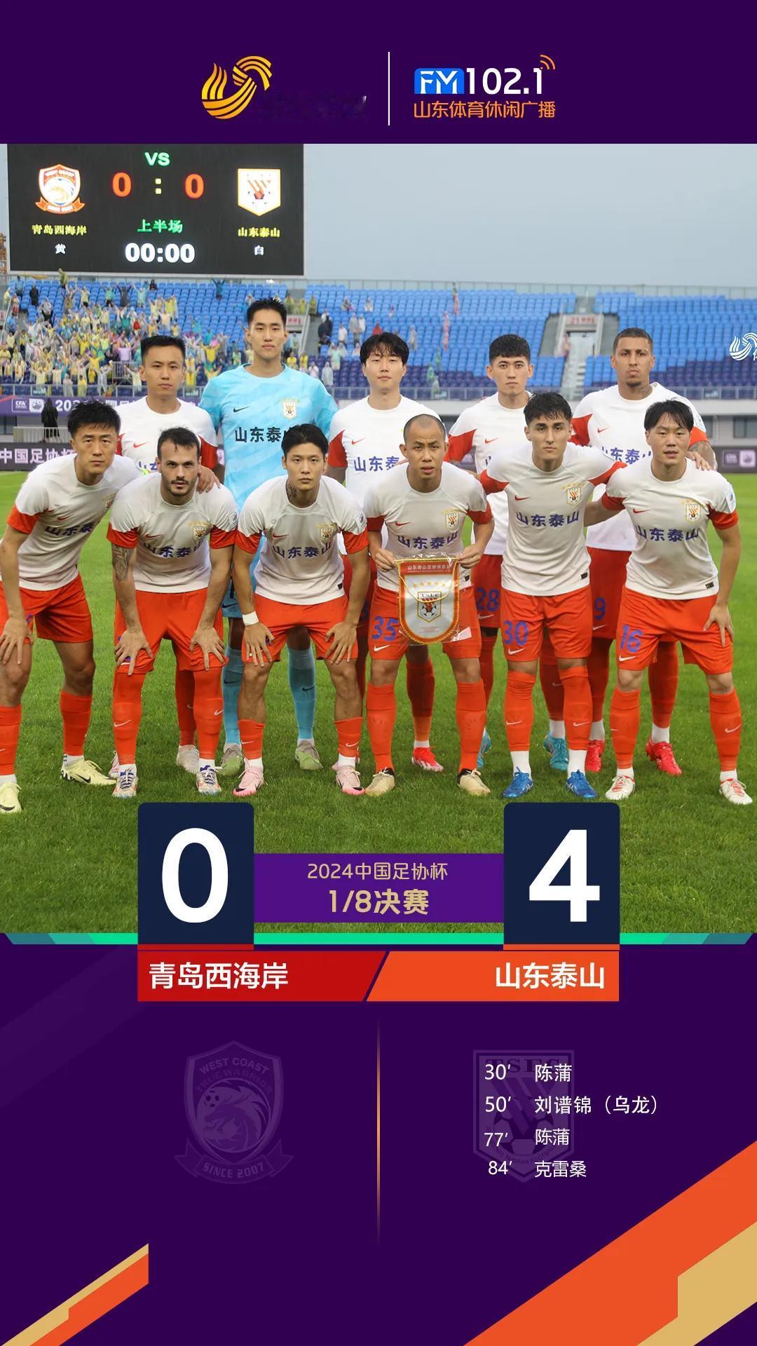 足协杯晋级，高兴。
于金永表现，高兴。
我们的泰山队，高兴。
