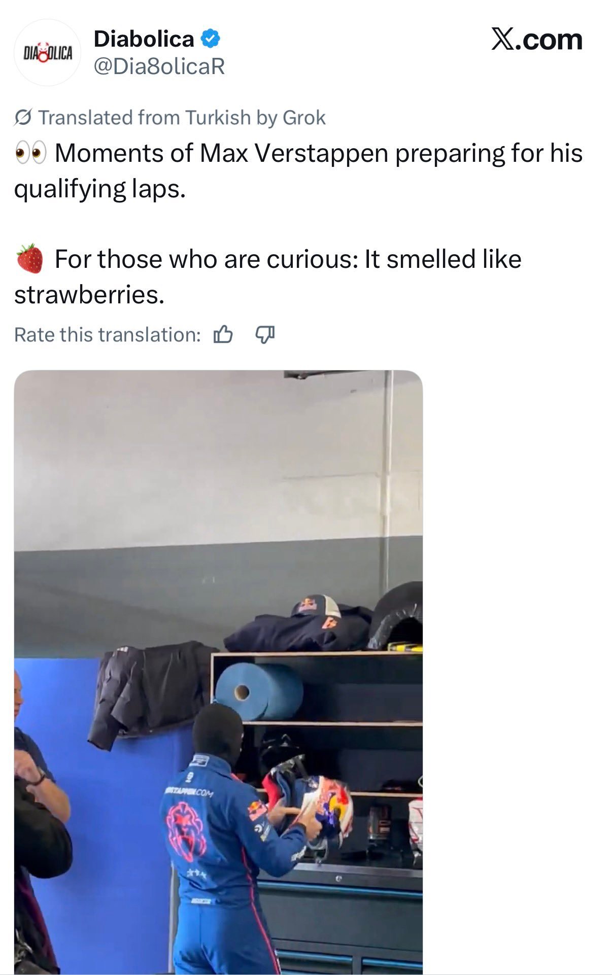 哦哦哦…那维斯塔潘喷了香香防晒霜，身上会是香草包裹蓝莓草莓味的吗？…🤔 ​​​