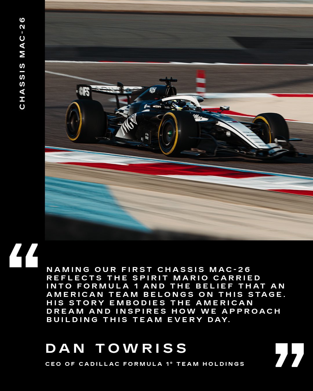 凯迪拉克首款F1终于有名字了，MAC-26，取"Mario Andretti C